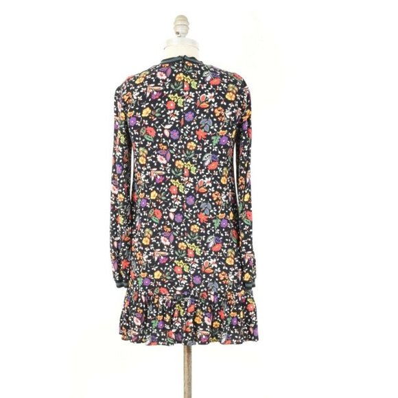 Zara Dark Floral Crew Neck Shift Dress - Picture 5 of 5
